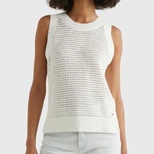 TOMMY HILFIGER open knit sweater tank